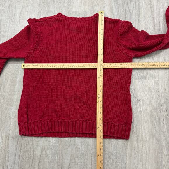 Vintage Tommy Hilfiger Sweater Women's Extra Large XL Red Knit Flag Crewneck y2k - Picture 7 of 7